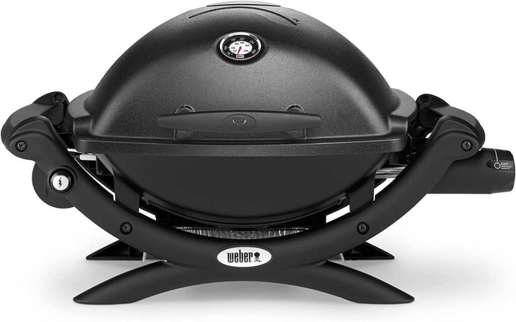 Weber Baby Q Black BBQ (Q1200) - Portable BBQ Grill for Outdoor Cooking, Camping, Backyard, Deck, Beach - Compact, Versatile, Easy to Start, Easy to Clean Barbeque LPG